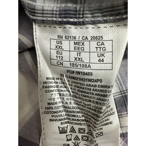 Guess Los Angeles Mens Western Style Plaid Short Sleeve Button Up Shirt size XXL - Picture 6 of 8